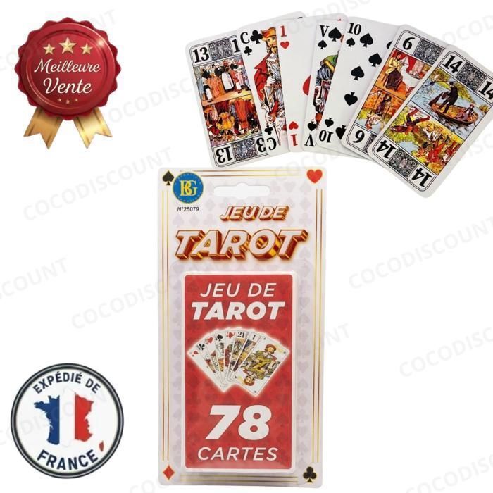 Jeu de tarot - COBYE - Jeu de Tarot 78 Cartes - 78 cartes - Format voyage - 1-16 joueurs