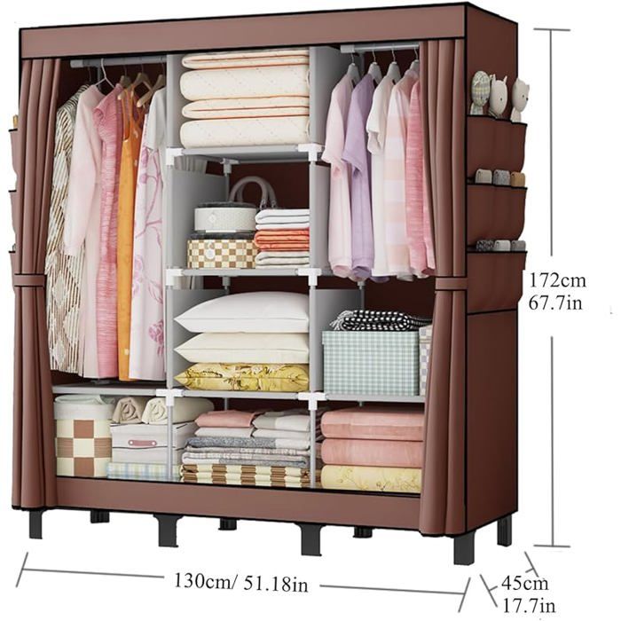 Armoire portable armoire de chambre boîte de rangement pour vêtements armoire à vêtements simple à suspendre Ca PENDERIE SOUPLE