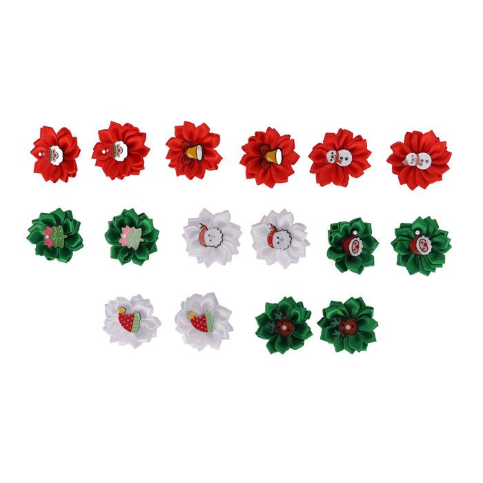 Nœuds de cheveux de chien et de chat 16 pièces ruban de noël nœuds de cheveux de chien avec bande oreilles de chat chiot nœud