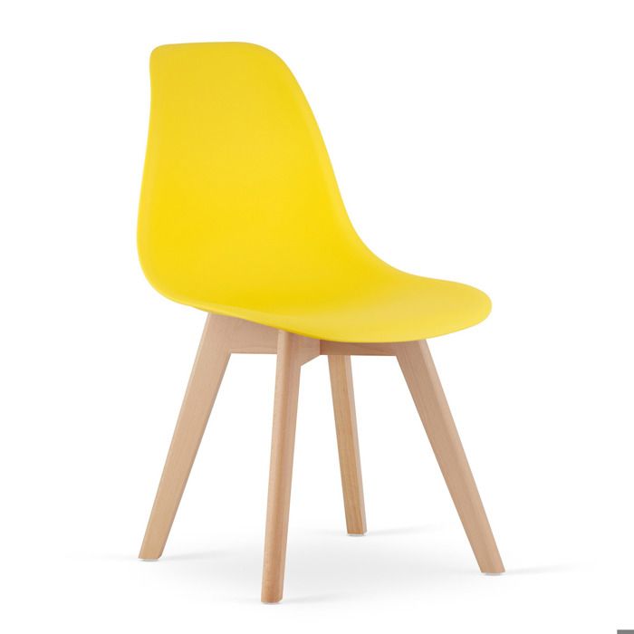Chaise design Kito jaune avec pieds en hêtre - Réf. VK8681847484882