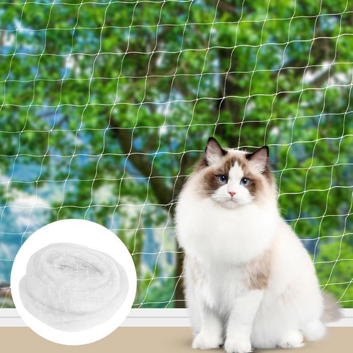 Filet de protection pour chat - Transparent - 3 x 7 m - Pour la sécurité des balcons balcons et fenêtres pour chats