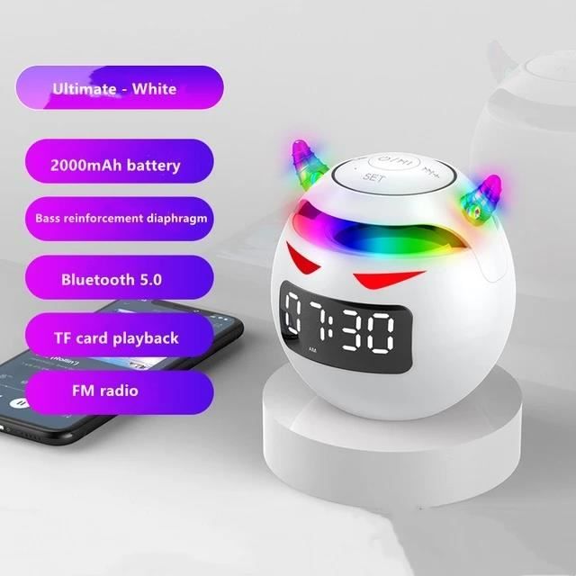 M80 AI Robot Smart AI Speaker Réveil Radio FM Sans Fil Bluetooth Haut- Parleur Lumière RVB pour Garçon Fille Étudiant Cadeau - TV Son Photo