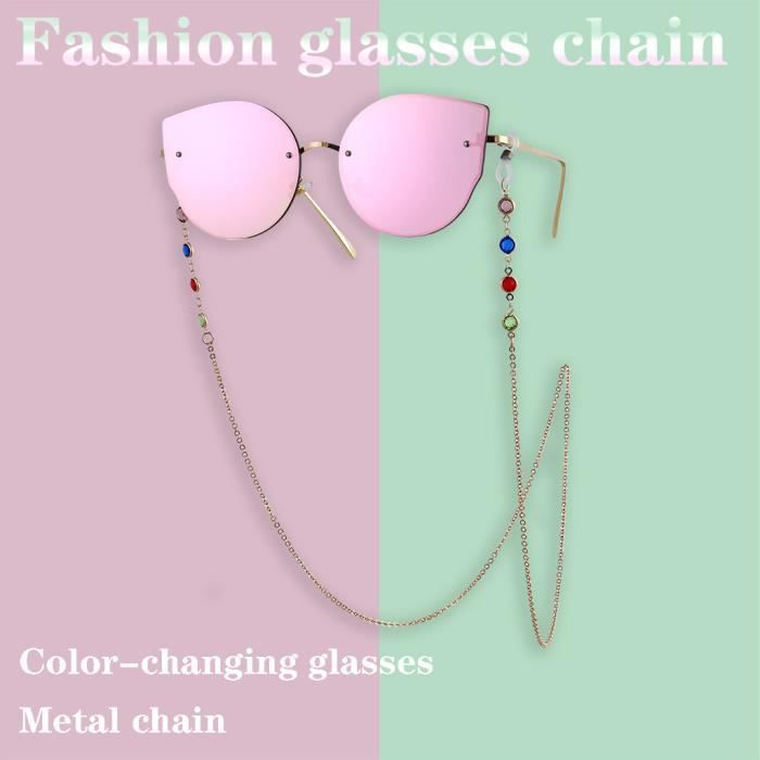 SUPVOX Chaîne porte-lunettes chaîne de lunettes de perles de cordon chaîne de lunettes anti-glissement multicolore