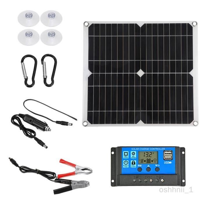 Kit Panneau Solaire 3000W Voiakiu - Onduleur + Contrôleur + 2 Batteries - Idéal Camping-Car, Maison, Cabane