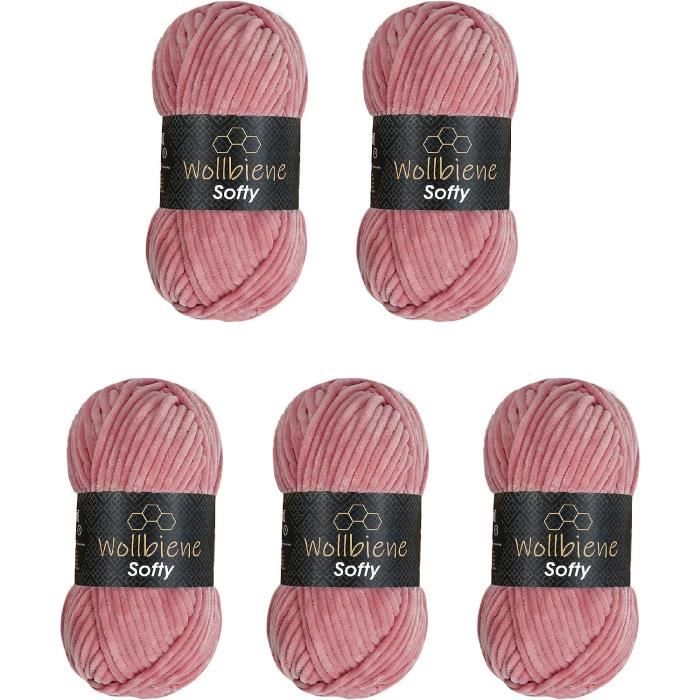 Softy-Lot De 5 Pelotes De Laine À Tricoter-Chenille-100 G-Pour Bébé-500 G  Au Total-Super Bulky Crochet-Rose Vi[x1112] - Cdiscount Beaux-Arts et  Loisirs créatifs