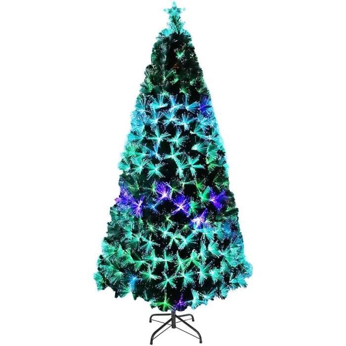 Sapin De Noël Artificiel 120 Cm, Sapin De Noël Avec Led Et Top Étoile
