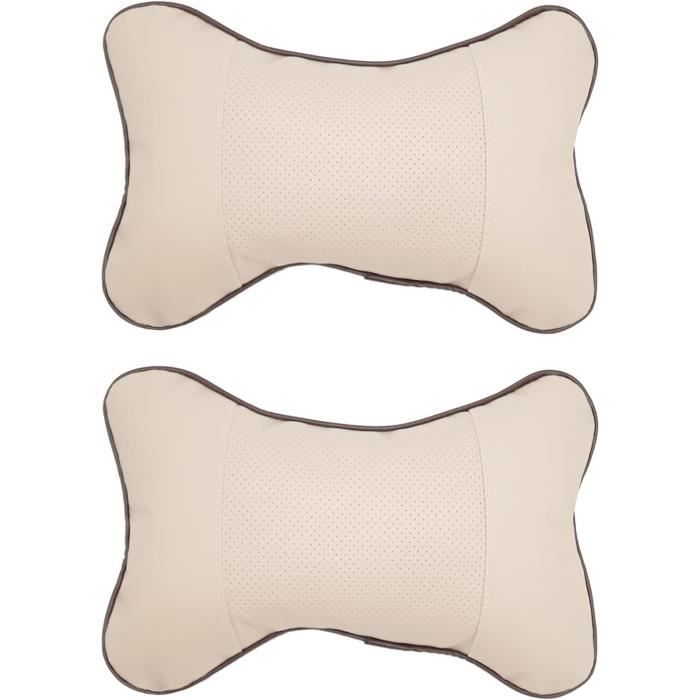 2pcs Coussin Appuie-Tête Voiture Réglable - Oreiller Nuque Siège Auto Confortable Blanc Pour Soulager Cervicales