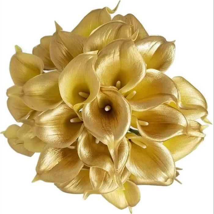 Lot De 10 Lys Calla Artificiels De Couleur M tallique En Latex PU Au lot-de-10-lys-calla-artificiels-de-couleur-m-tallique-en-latex-pu-au