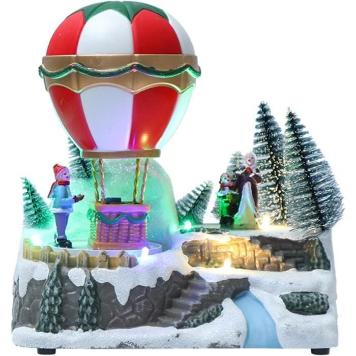 Décoration de Noël village de Noël avec Père Noël et lumière LED
