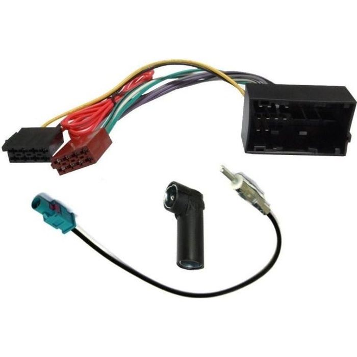 Kit Adaptateurs ISO Autoradio + antenne Alfa Romeo Giulietta Mito/ Dodge/ Fiat 500L 500X Ducato/ Jeep