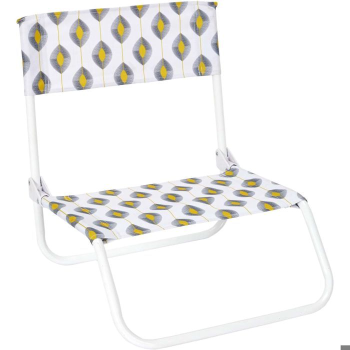 Chaise de Plage pliante Zeste - Jaune - Essentiel - Métal - Imprimé Citronné