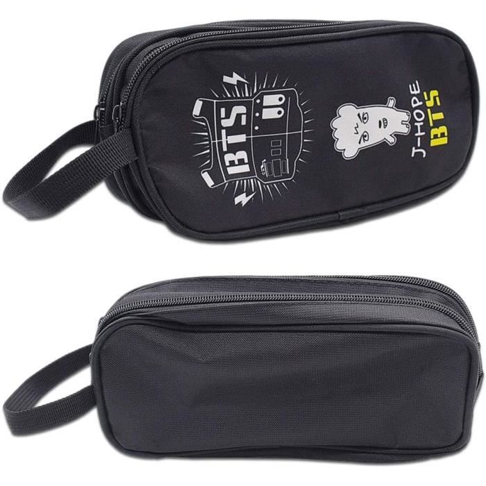 Blackpin-k Trousse à Crayons Grande Capacité – Étui Papeterie Toile Double Compartiment Avec Fermeture Éclair Et Poignée, Idéal Étudiants, Collège, Lycée, Cadeau Scolaire Enfants Adultes