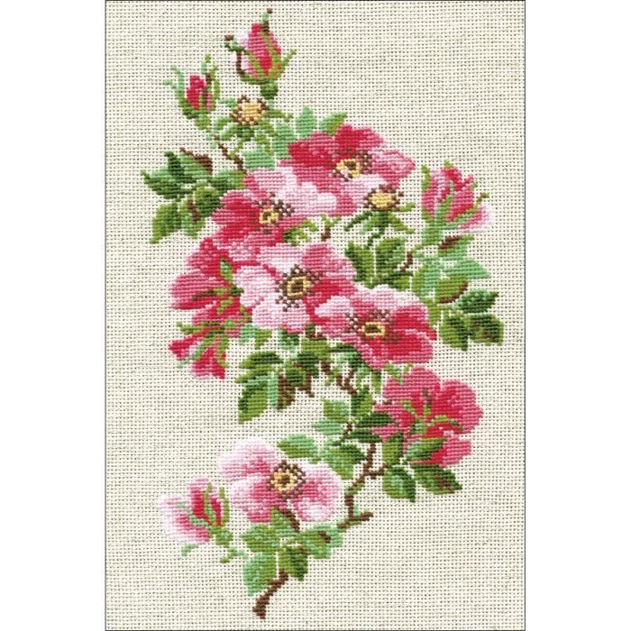 Canevas Point De Croix Kit Point De Croix Riolis 2123 - Roses Et