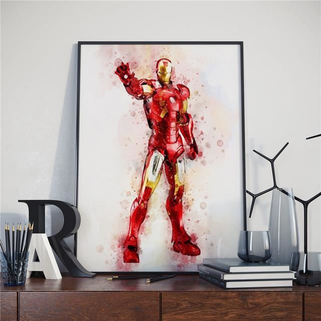 DKJ-16545 Peinture Aquarelle de Super Héros Marvel Avengers Toile