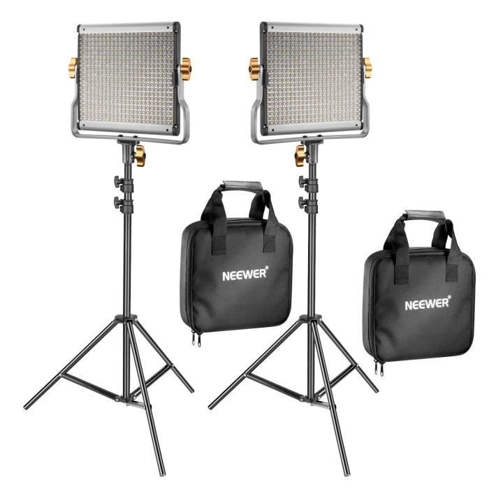Flash Esclaves Pour Studio Photo - 2 Packs 480 Lumière Réglable Bicouleur 3200-5600k Cri 96+ Panneau Support U You