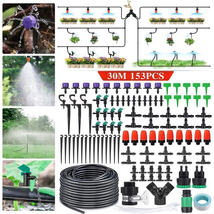 King do way Kit d'Irrigation Goutte Kit Micro Irrigation Goutte à