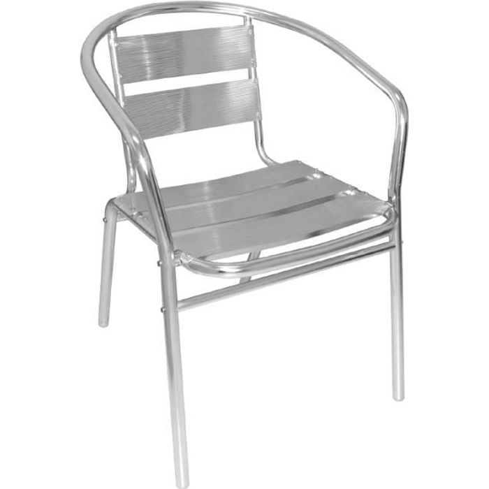 fauteuils empilables en aluminium bolero - lot de 4