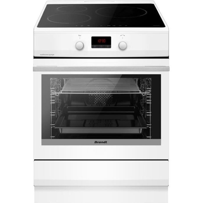 Cuisinière Induction BRANDT BCI2651W - 3 Feux - Pyrolyse - L60cm