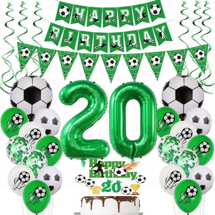 144 Pièces Décoration Anniversaire Football - Vaisselle Fête Foot Garçon - Ballons Nappe Assiettes Tasses