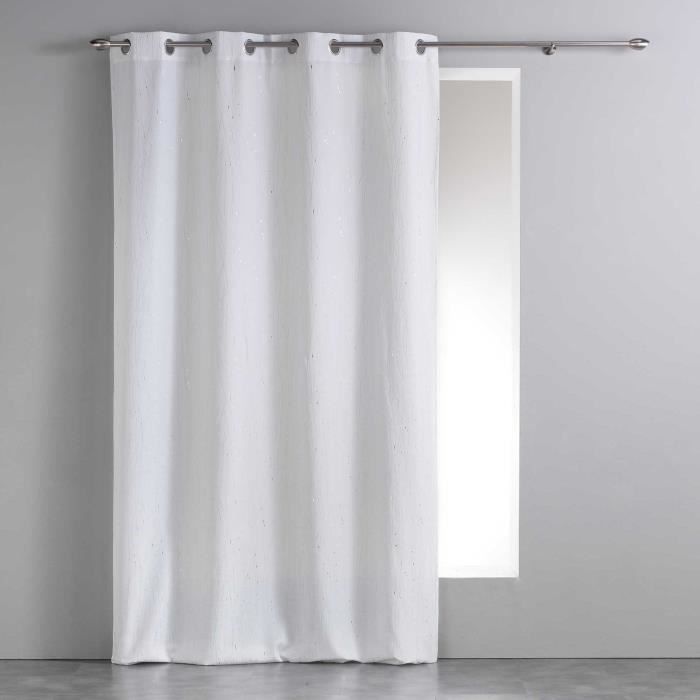 RIDEAU A OEILLETS 140 x 260 CM POLYESTER APPLIQUE FILIANE ANTHRACITE
