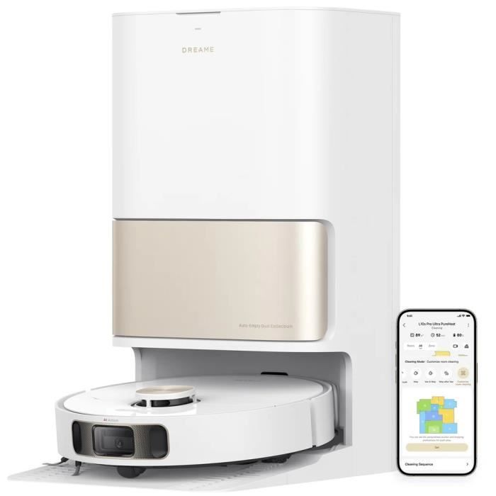 Dreame L10s Pro Ultra Heat - Robot Aspirateur Laveur - Auto-Nettoyage Automatique des serpillières - Aspiration de 7 000 Pa - Dreame