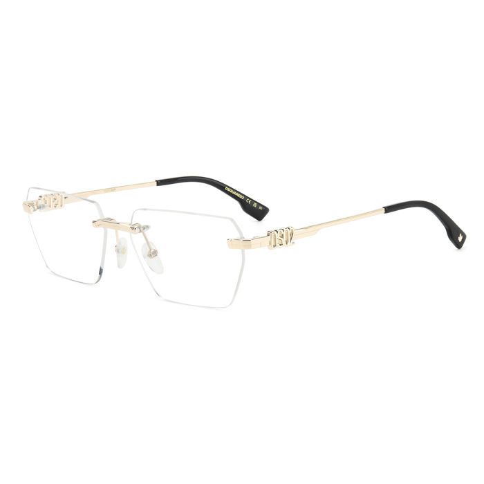 Occhiali Da Vista Dsquared2 D2 0102 Uomo - Light Gold 3YG/16 | Montatura 58 Mm Con Astucci - Foto 4