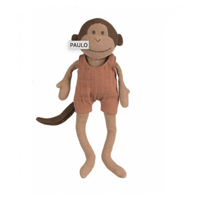 Porte-clés Métal Argenté - Singe Souriant Debout - Marque Onwomania - Neuf Avec étiquettes