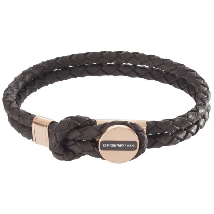 Emporio armani unisex leather bracelet on sale