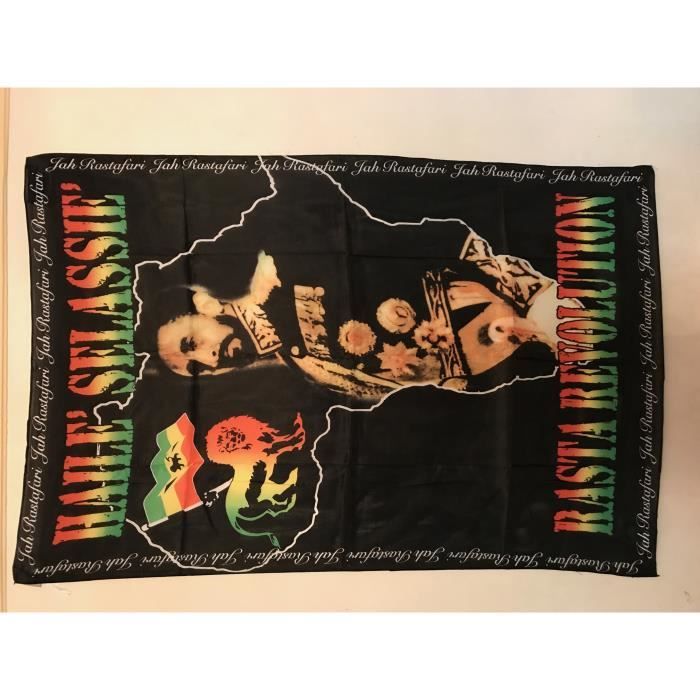 Drapeau Haile Selassie Bob Marley Reggae 145 Cm X 90 Cm Jamaique Cdiscount Maison