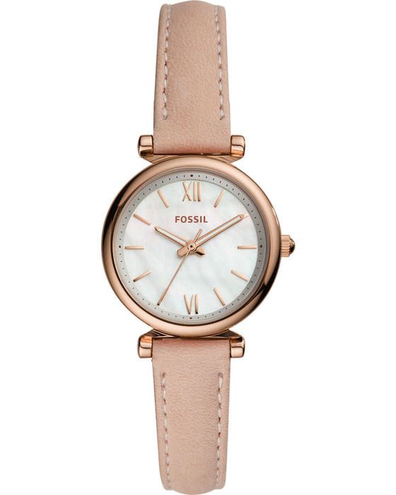Montre Bracelet - FOSSIL - Montre Fossil Mini Carlie cuir rose poudré