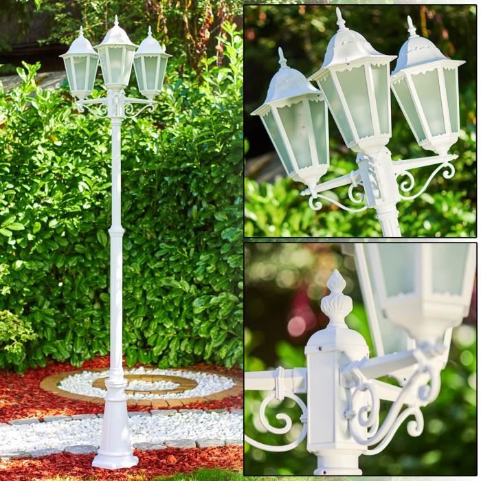 Lampe dextérieur - HOFSTEIN - Fabiano - Look antique - Aluminium blanc - 3 branches réglables Lampe dextérieur - HOFSTEIN - Fabiano - Look antique - Aluminium blanc - 3 branches réglables