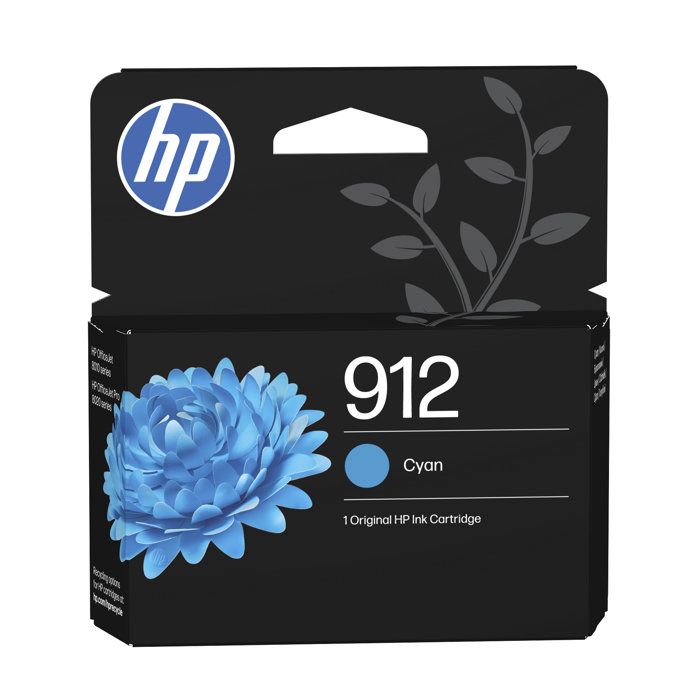 HP 912 Cartouche dencre cyan authentique (3YL77AE) - Pour HP OfficeJet Pro 8010 8020