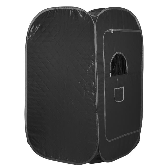 Sauna à vapeur pliable portable - HUOLE - 1 place - Noir - Tissu en coton à lépreuve de leau