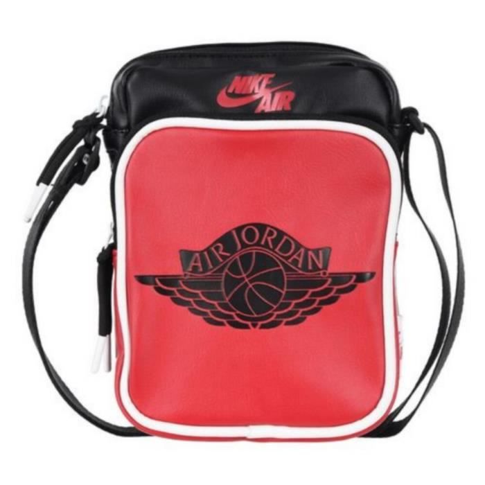 Sacoche Homme Nike Air Jordan Noir et Rouge en PU Cdiscount
