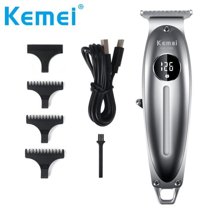Kemei – tondeuse à cheveux électrique sans fil pour hommes, rasoir  professionnel avec affichage numérique LCD LED