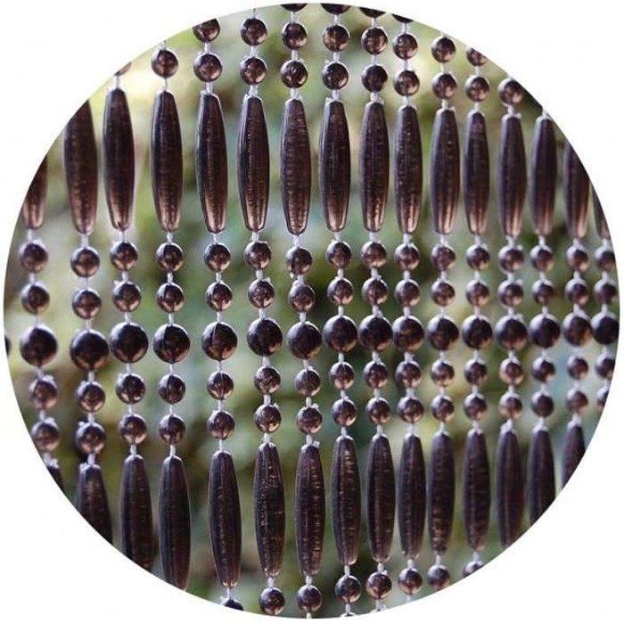 Rideau de porte en perles noires Fréjus 100 x 230 cm