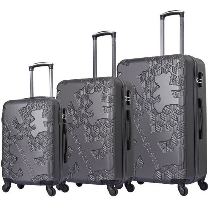 LULU CASTAGNETTE - Ensemble de 3 valises à roulettes gris - ll-t521 grey