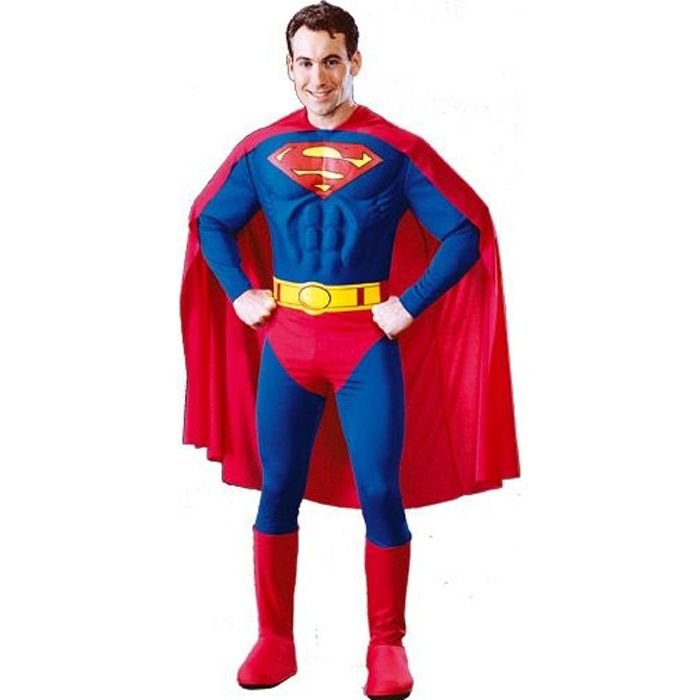 Garçons Deluxe Muscle Superman Déguisement Super-héros Enfants Costume enfant 5-10 ans 
