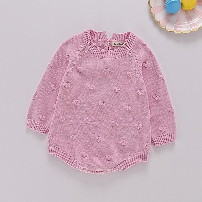 Garcon Fille Tricot Crochet Romper Bodysuit Vetements Tenues Bebe Enfant Nouveau Ne Rose Rose Cdiscount Pret A Porter
