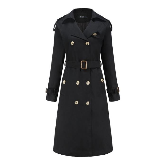 Manteau Hiver Femme Trench Laine Avec Ceinture - Duffle Coat Chaud Et Élégant