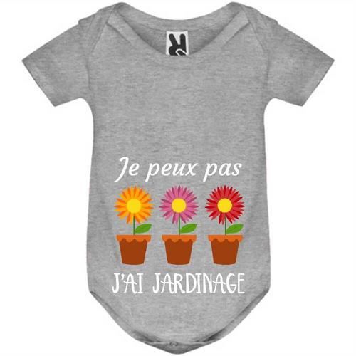 Body Bébé - Manche Longue - Bébé Garçon - Blanc - JE PEUX PAS J AI