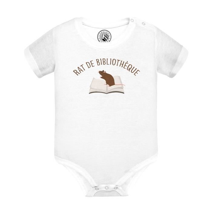 Body Bébé Manches Courtes 100% Coton - Impression 'Lille Minimalist' Faite En France - Coupe Classique, Ouverture épaule/entrejambe - 6