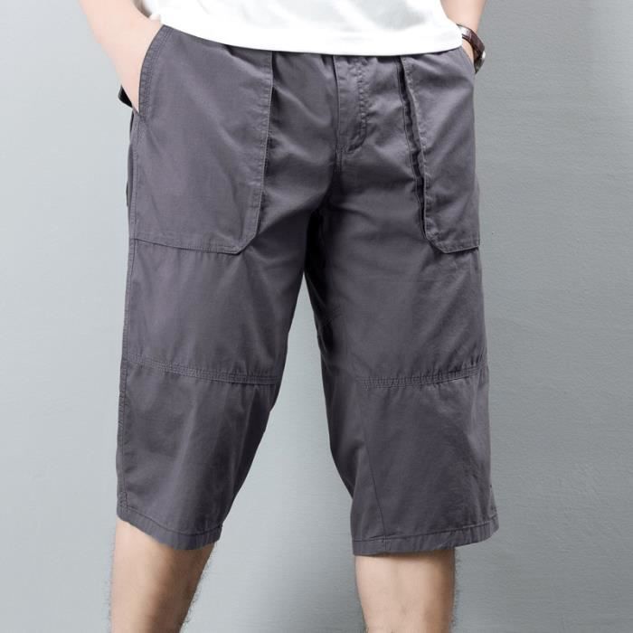 pantacourt-homme-cargo-en-coton-multipoches-taille-elastique-gris