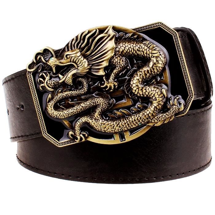 Ceinture Dragon<br> Cuir Blanc main image 1