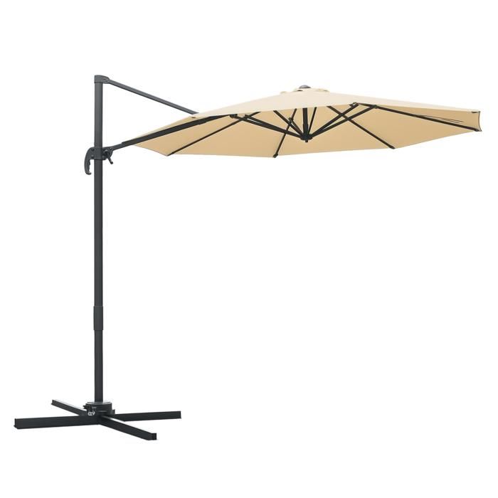 Outsunny - Parasol déporté - Polyester - 295x295x250cm - Beige