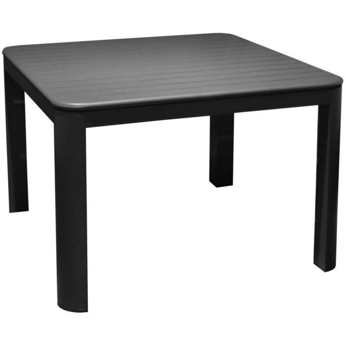 table basse de jardin en aluminium - proloisirs - eos gris - carré - 100x100 cm - mat