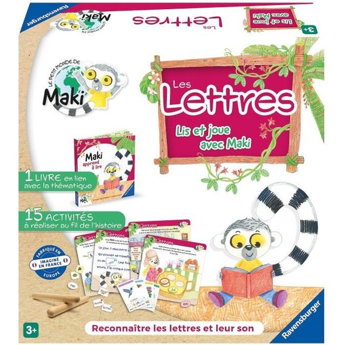Maki apprend à lire - Les lettres - Premier jeu de société pour enfants - à partir de 3 ans - 22358 
