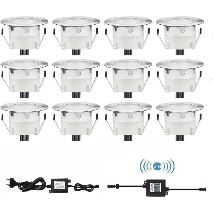 BEGA Spot LED encastré au plafond Studio Line, blanc/laiton, fonte