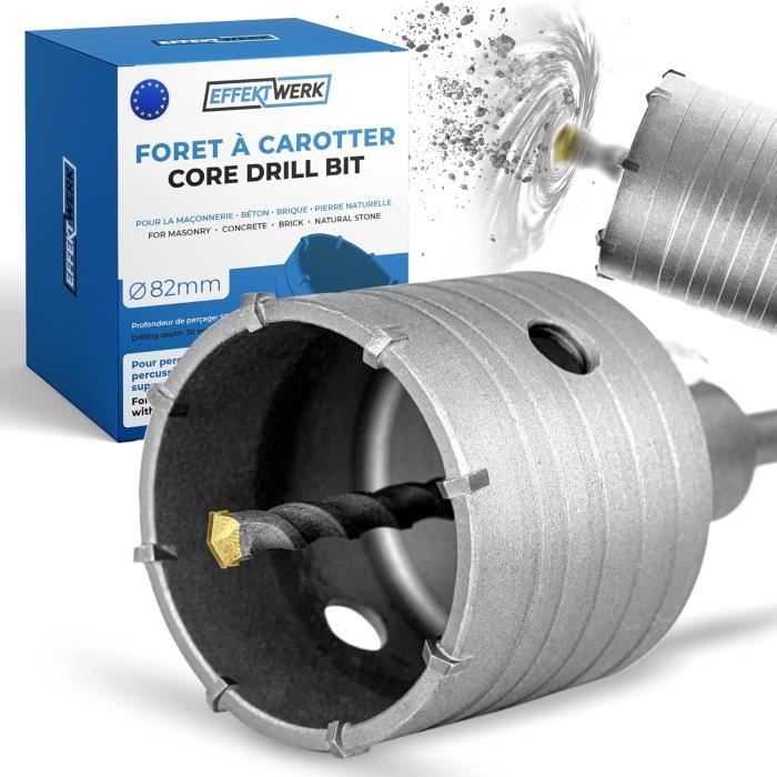 82mm Foret à noyau 82 mm, kit de scie cloche pour béton, brique et pierre ...