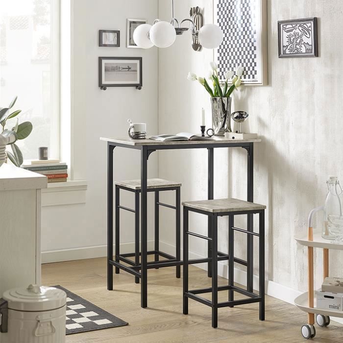 SoBuy® OGT10-HG Set de 1 Table + 2 Tabourets Table Mange-Debout Table Haute Cuisine Ensemble Table de Bar bistrot + 2 tabourets SoBuy® OGT10-HG Set de 1 Table + 2 Tabourets Table Mange-Debout Table Haute Cuisine Ensemble Table de Bar bistrot + 2 tabourets